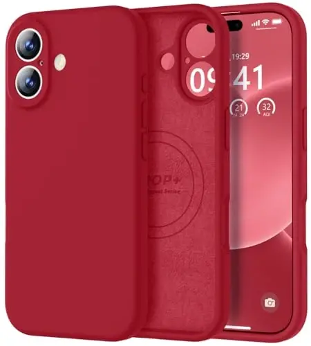 Vooii Magnetic for iPhone 17 Case, Compatible with Magsafe (Premium Liquid Silicone) (Integrated Camera Control Button) Full Body Protective Anti-Scratch Microfiber Lining 6.3