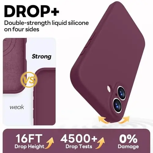 Vooii Magnetic for iPhone 17 Case, Compatible with Magsafe (Premium Liquid Silicone) (Integrated Camera Control Button) Full Body Protective Anti-Scratch Microfiber Lining 6.3