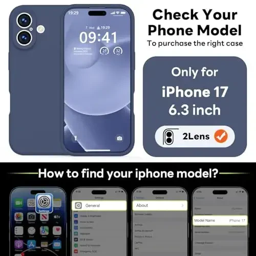 Vooii Magnetic for iPhone 17 Case, Magsafe bilan mos keladi (Premium Liquid Silicone) (Oʻrnatilgan kamera boshqaruv tugmasi) Toʻliq korpusli himoya chizilishga qarshi mikrofiber astar 6.3