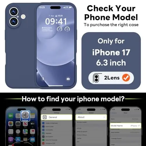 Vooii Magnetic for iPhone 17 Case, Magsafe bilan mos keladi (Premium Liquid Silicone) (Oʻrnatilgan kamera boshqaruv tugmasi) Toʻliq korpusli himoya chizilishga qarshi mikrofiber astar 6.3