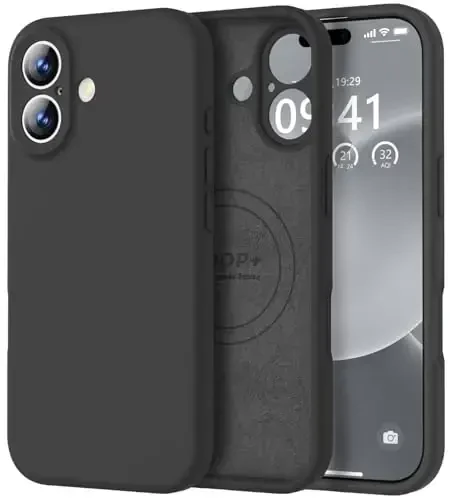 Vooii Magnetic for iPhone 17 Case, Magsafe bilan mos keladi (Premium Suyuq silikon) (O'rnatilgan kamera boshqaruv tugmasi) To'liq himoya, chizishga qarshi mikrofiber astar 6.3