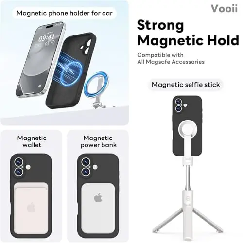 Vooii Magnetic for iPhone 17 Case, Magsafe bilan mos keladi (Premium Suyuq silikon) (O'rnatilgan kamera boshqaruv tugmasi) To'liq himoya, chizishga qarshi mikrofiber astar 6.3