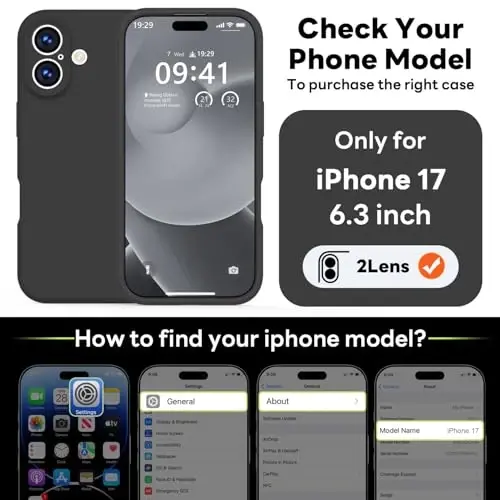 Vooii Magnetic for iPhone 17 Case, Magsafe bilan mos keladi (Premium Suyuq silikon) (O'rnatilgan kamera boshqaruv tugmasi) To'liq himoya, chizishga qarshi mikrofiber astar 6.3