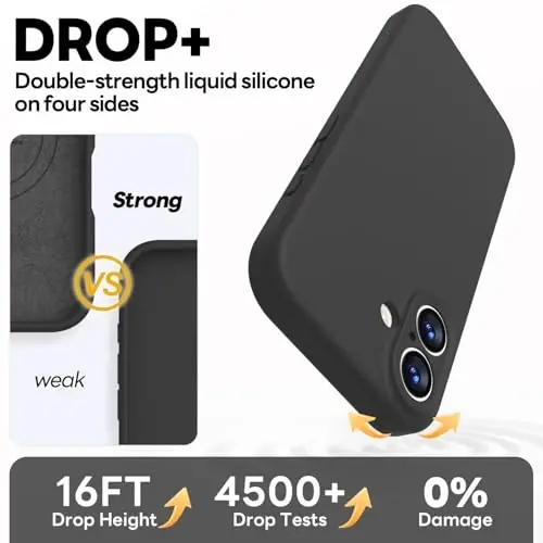 Vooii Magnetic for iPhone 17 Case, Magsafe bilan mos keladi (Premium Suyuq silikon) (O'rnatilgan kamera boshqaruv tugmasi) To'liq himoya, chizishga qarshi mikrofiber astar 6.3