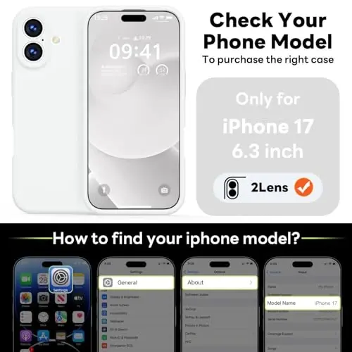 Vooii Magnetic for iPhone 17 Case, Magsafe bilan mos (Premium suyuq silikon) (Integratsiyalashgan kamera boshqaruv tugmasi) To'liq himoya, tirnalishga qarshi mikrofiber astar 6,3