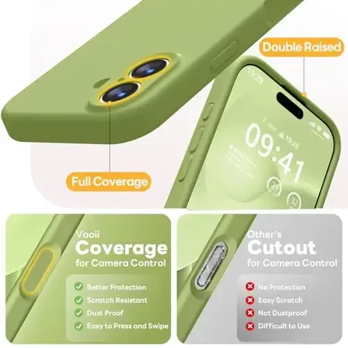 Vooii Magnetic for iPhone 17 Case, Magsafe bilan mos (Premium Suyuq Silikon) (Integratsiyalashgan Kamera Boshqaruv Tugmasi) To'liq Tana Himoyalovchi Chizishga Qarshi Mikrofiber Astar 6.3