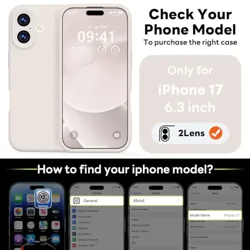 Vooii Magnetic for iPhone 17 Case, Magsafe bilan mos (Premium Suyuq Silikon) (O'rnatilgan Kamera Boshqaruv Tugmasi) To'liq Himoya Chizishga Qarshi Mikrofiber Astar 6.3