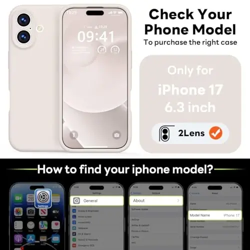 Vooii Magnetic for iPhone 17 Case, Magsafe bilan mos (Premium Suyuq Silikon) (O'rnatilgan Kamera Boshqaruv Tugmasi) To'liq Himoya Chizishga Qarshi Mikrofiber Astar 6.3