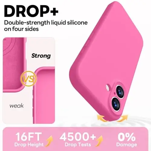 Vooii Magnetic for iPhone 17 Case, Magsafe bilan mos (Premium suyuq silikon) (O'rnatilgan kamera boshqaruv tugmasi) To'liq himoya qiluvchi tirnalishga qarshi mikrofiber astar 6,3