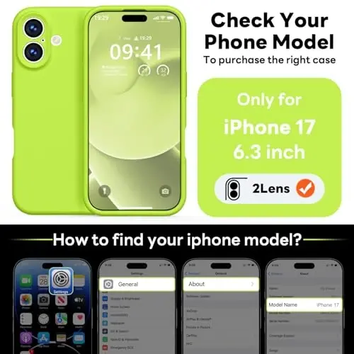 Vooii Magnetic for iPhone 17 Case, Magsafe bilan mos (Premium suyuq silikon) (O'rnatilgan kamera boshqaruv tugmasi) To'liq himoya, tirnalishga qarshi mikrofiber astar 6.3