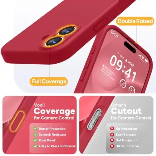 Vooii Magnetic for iPhone 17 Case, Magsafe bilan mos (Premium suyuq silikon) (Oʻrnatilgan kamera boshqaruv tugmasi) Toʻliq himoya, tirnalishga qarshi mikrofiber astar 6.3