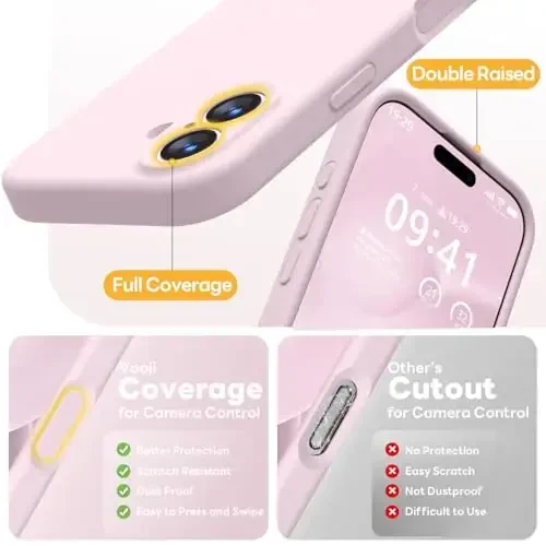 Vooii Magnetic for iPhone 17 Case, Magsafe bilan mos (Premium suyuq silikon) (Oʻrnatilgan kamera boshqaruv tugmasi) Toʻliq korpusli himoya chizilishga qarshi mikrofiber astar 6.3