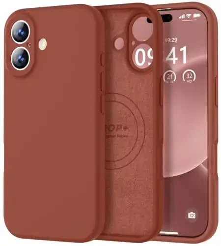 Vooii Magnetic for iPhone 17 Case, Magsafe bilan mos (Premium suyuq silikon) (O'rnatilgan kamera boshqaruv tugmasi) To'liq korpusli himoya chizishga qarshi mikrofiber astar 6.3