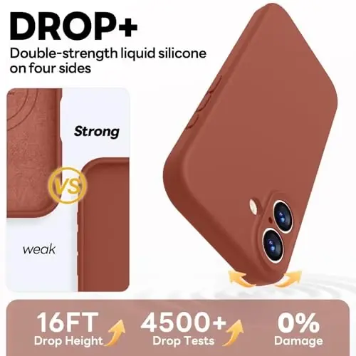 Vooii Magnetic for iPhone 17 Case, Magsafe bilan mos (Premium suyuq silikon) (O'rnatilgan kamera boshqaruv tugmasi) To'liq korpusli himoya chizishga qarshi mikrofiber astar 6.3