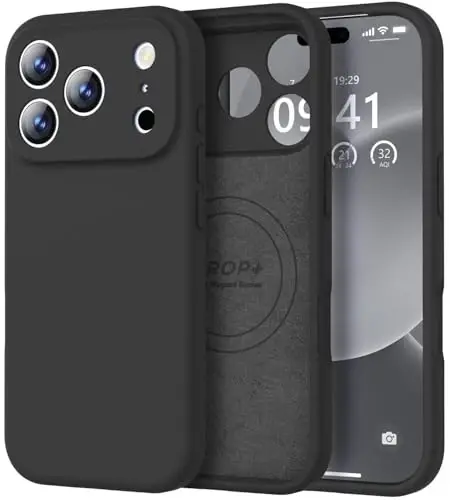 Vooii Magnetic for iPhone 17 Pro Case, Compatible with Magsafe (Premium Liquid Silicone) (Integrated Camera Control Button) Full Body Protective Anti-Scratch Microfiber Lining 6.3