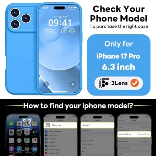 Vooii Magnetic for iPhone 17 Pro Case, Compatible with Magsafe (Premium Liquid Silicone) (Integrated Camera Control Button) Full Body Protective Anti-Scratch Microfiber Lining 6.3