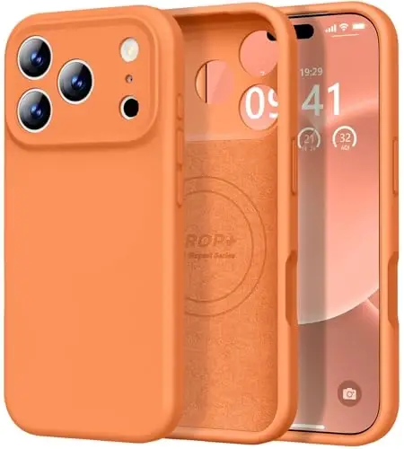 Vooii Magnetic for iPhone 17 Pro Case, Compatible with Magsafe (Premium Liquid Silicone) (Integrated Camera Control Button) Full Body Protective Anti-Scratch Microfiber Lining 6.3