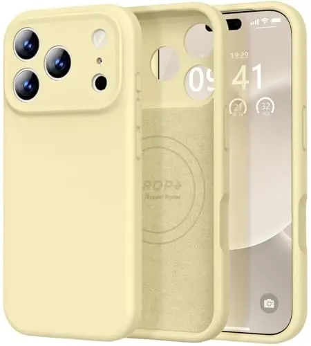 Vooii Magnetic for iPhone 17 Pro Case, Compatible with Magsafe (Premium Liquid Silicone) (Integrated Camera Control Button) Full Body Protective Anti-Scratch Microfiber Lining 6.3