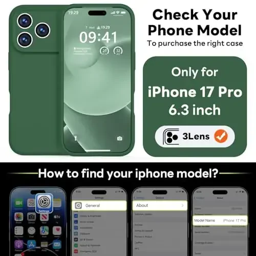 Vooii Magnetic for iPhone 17 Pro Case, Compatible with Magsafe (Premium Liquid Silicone) (Integrated Camera Control Button) Full Body Protective Anti-Scratch Microfiber Lining 6.3