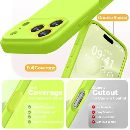 Vooii Magnetic for iPhone 17 Pro Case, Magsafe bilan mos keladi (Premium suyuq silikon) (Oʻrnatilgan kamera boshqaruv tugmasi) Toʻliq himoya, tirnalishga qarshi mikrofiber astar 6.3