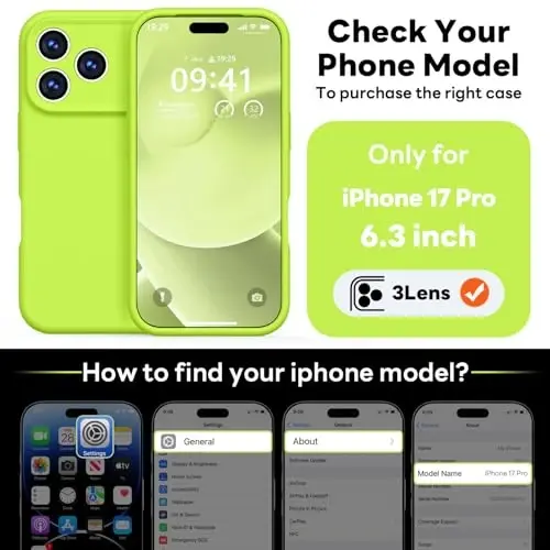Vooii Magnetic for iPhone 17 Pro Case, Magsafe bilan mos keladi (Premium suyuq silikon) (Oʻrnatilgan kamera boshqaruv tugmasi) Toʻliq himoya, tirnalishga qarshi mikrofiber astar 6.3