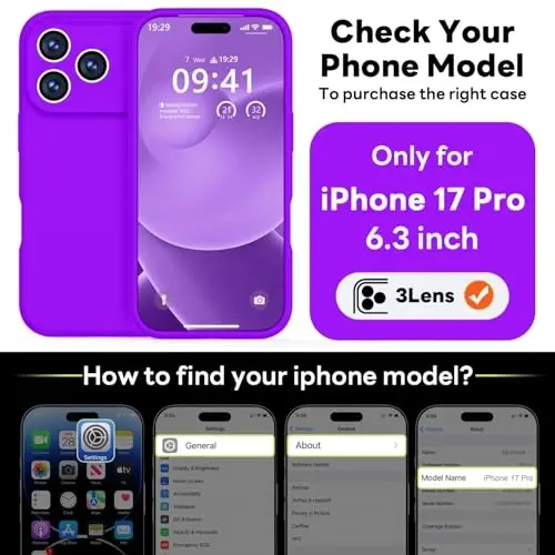 Vooii Magnetic for iPhone 17 Pro Case, Magsafe bilan mos (Premium suyuq silikon) (Oʻrnatilgan kamera boshqaruv tugmasi) Toʻliq himoya, chizilishga qarshi mikrofiber astar 6.3