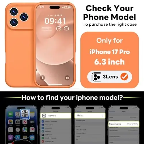 Vooii Magnetic for iPhone 17 Pro Case, Magsafe bilan mos (Premium Suyuq Silikon) (O'rnatilgan Kamera Boshqaruv Tugmasi) To'liq Himoya, Chizilishga qarshi Mikrofiber Astar 6.3