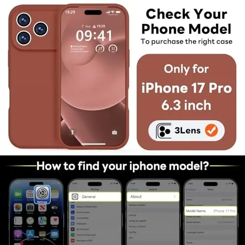 Vooii Magnetic for iPhone 17 Pro Case, Magsafe bilan mos (Premium Suyuq Silikon) (O'rnatilgan Kamera Boshqaruv Tugmasi) To'liq Himoya Chizishga qarshi Mikrofiber Astar 6.3