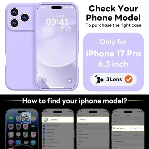 Vooii Magnetic for iPhone 17 Pro Case, Magsafe bilan mos (Premium Suyuq silikon) (O'rnatilgan Kamera Boshqaruv Tugmasi) To'liq Himoya Chizishga Qarshi Mikrofiber Astar 6.3