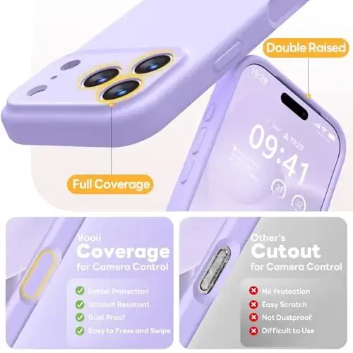 Vooii Magnetic for iPhone 17 Pro Case, Magsafe bilan mos (Premium Suyuq silikon) (O'rnatilgan Kamera Boshqaruv Tugmasi) To'liq Himoya Chizishga Qarshi Mikrofiber Astar 6.3