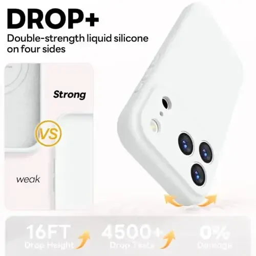 Vooii Magnetic for iPhone 17 Pro Case, Magsafe bilan mos (Premium Suyuq Silikon) (O'rnatilgan Kamera Boshqaruv Tugmasi) To'liq Himoya Chizishga Qarshi Mikrofiber Astar 6.3