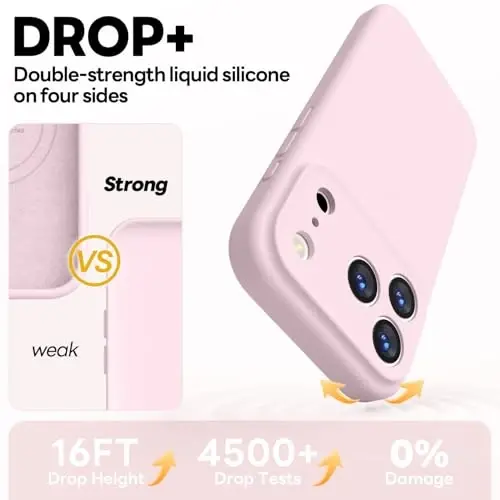 Vooii Magnetic for iPhone 17 Pro Case, Magsafe bilan mos (Premium suyuq silikon) (Oʻrnatilgan kamera boshqaruv tugmasi) Toʻliq himoya qiluvchi tirnalishga qarshi mikrofiber astar 6.3