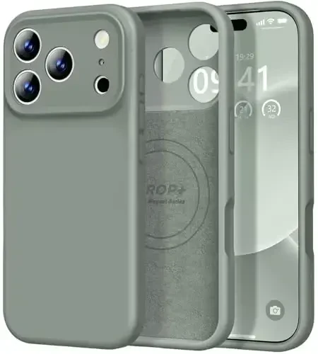 Vooii Magnetic for iPhone 17 Pro Case, Magsafe bilan mos (Premium suyuq silikon) (Oʻrnatilgan kamera boshqaruv tugmasi) Toʻliq himoya qiluvchi tirnalishga qarshi mikrofiber astar 6,3