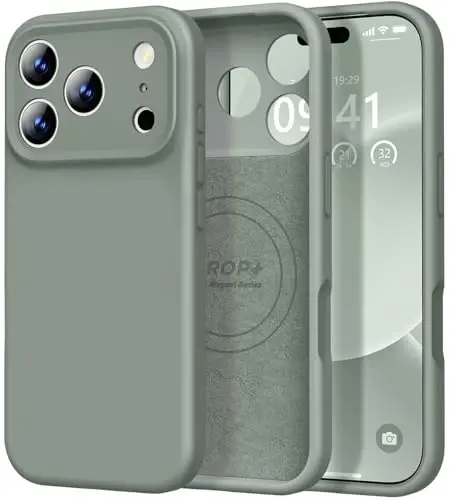 Vooii Magnetic for iPhone 17 Pro Case, Magsafe bilan mos (Premium suyuq silikon) (Oʻrnatilgan kamera boshqaruv tugmasi) Toʻliq himoya qiluvchi tirnalishga qarshi mikrofiber astar 6,3