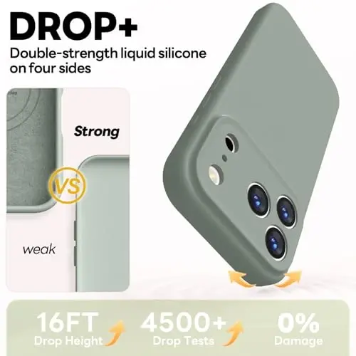 Vooii Magnetic for iPhone 17 Pro Case, Magsafe bilan mos (Premium suyuq silikon) (Oʻrnatilgan kamera boshqaruv tugmasi) Toʻliq himoya qiluvchi tirnalishga qarshi mikrofiber astar 6,3