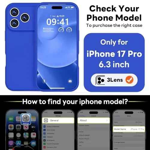 Vooii Magnetic for iPhone 17 Pro Case, Magsafe bilan mos (Premium suyuq silikon) (Oʻrnatilgan kamera boshqaruv tugmasi) Toʻliq himoya qiluvchi tirnalishga qarshi mikrofiber astar 6.3