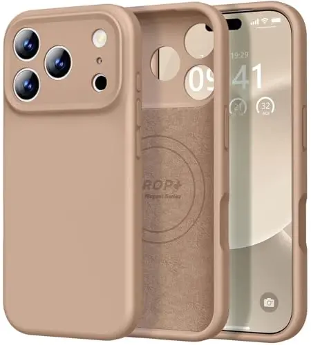 Vooii Magnetic for iPhone 17 Pro Case, Magsafe bilan mos (Premium suyuq silikon) (Oʻrnatilgan kamera boshqaruv tugmasi) Toʻliq himoya qiluvchi tirnalishga qarshi mikrofiber astar 6,3