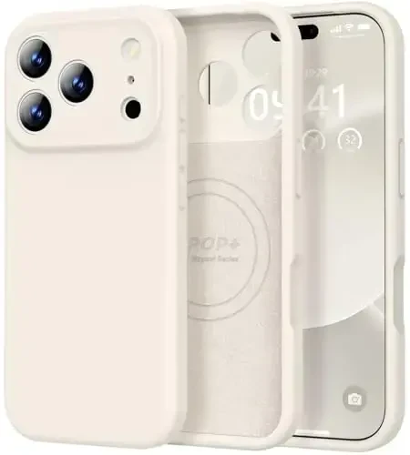 Vooii Magnetic for iPhone 17 Pro Case, Magsafe bilan mos (Premium suyuq silikon) (Oʻrnatilgan kamera boshqaruv tugmasi) Toʻliq himoya qiluvchi tirnalishga qarshi mikrofiber astar 6.3