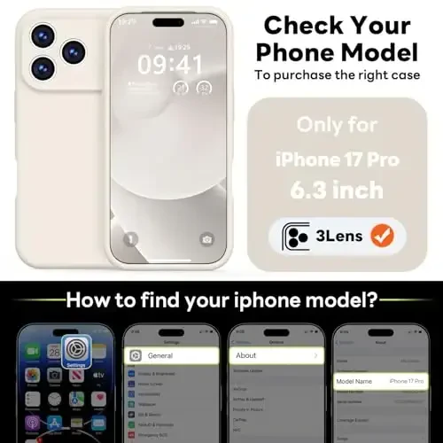 Vooii Magnetic for iPhone 17 Pro Case, Magsafe bilan mos (Premium suyuq silikon) (Oʻrnatilgan kamera boshqaruv tugmasi) Toʻliq himoya qiluvchi tirnalishga qarshi mikrofiber astar 6.3
