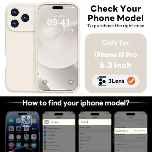 Vooii Magnetic for iPhone 17 Pro Case, Magsafe bilan mos (Premium suyuq silikon) (Oʻrnatilgan kamera boshqaruv tugmasi) Toʻliq himoya qiluvchi tirnalishga qarshi mikrofiber astar 6.3