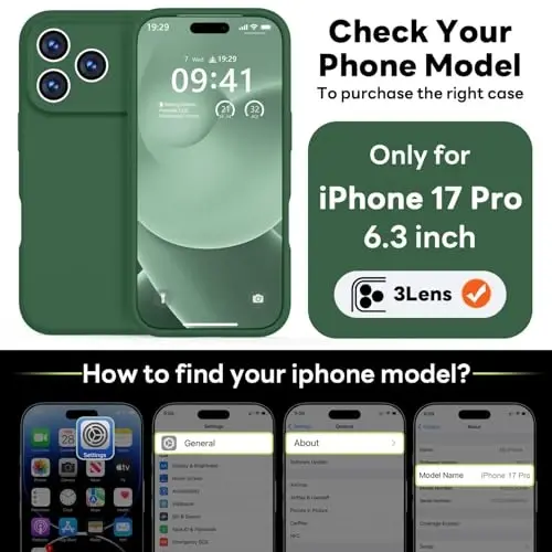 Vooii Magnetic for iPhone 17 Pro Case, Magsafe bilan mos (Premium suyuq silikon) (Oʻrnatilgan kamera boshqaruv tugmasi) Toʻliq himoya qiluvchi tirnalishga qarshi mikrofiber astar 6,3