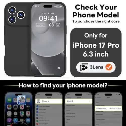 Vooii Magnetic for iPhone 17 Pro Case, Magsafe bilan mos (Premium suyuq silikon) (Oʻrnatilgan kamera boshqaruv tugmasi) Toʻliq himoya, tirnalishga qarshi mikrofiber astar 6,3