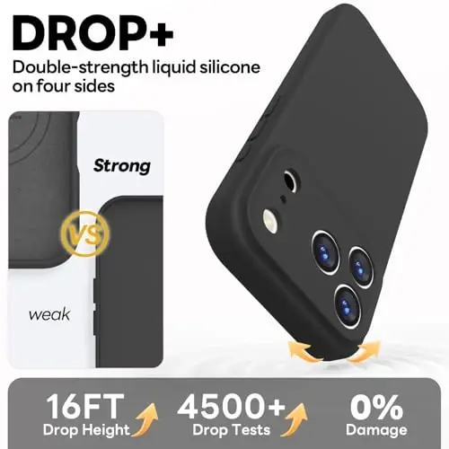Vooii Magnetic for iPhone 17 Pro Case, Magsafe bilan mos (Premium suyuq silikon) (Oʻrnatilgan kamera boshqaruv tugmasi) Toʻliq himoya, tirnalishga qarshi mikrofiber astar 6,3