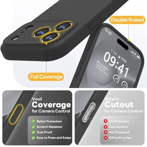 Vooii Magnetic for iPhone 17 Pro Case, Magsafe bilan mos (Premium suyuq silikon) (Oʻrnatilgan kamera boshqaruv tugmasi) Toʻliq himoya, tirnalishga qarshi mikrofiber astar 6,3