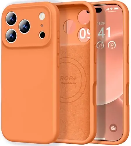 Vooii Magnetic for iPhone 17 Pro Max Case, Compatible with Magsafe (Premium Liquid Silicone) (Integrated Camera Control Button) Full Body Protective Anti-Scratch Microfiber Lining 6.9