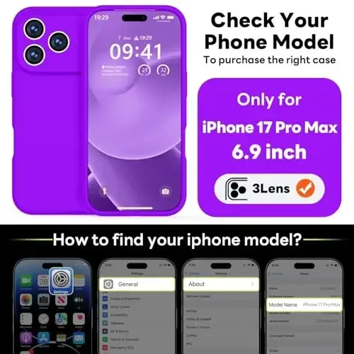 Vooii Magnetic for iPhone 17 Pro Max Case, Magsafe bilan mos (Premium Suyuq Silikon) (O'rnatilgan Kamera Boshqaruv Tugmasi) To'liq Himoya Chizishga Qarshi Mikrofiber Astar 6.9