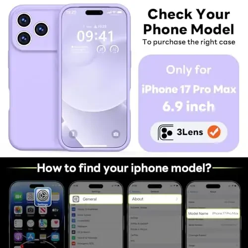 Vooii Magnetic for iPhone 17 Pro Max Case, Magsafe bilan mos (Premium suyuq silikon) (O'rnatilgan kamera boshqaruv tugmasi) To'liq himoya qiluvchi tirnalishga qarshi mikrofiber astar 6.9