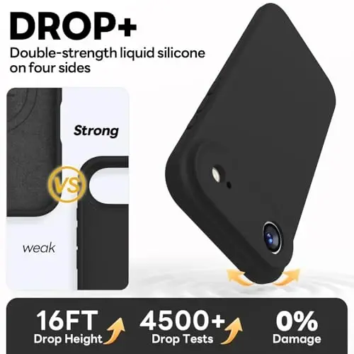 Vooii Magnetic for iPhone Air Case, Compatible with Magsafe (Premium Liquid Silicone) (Integrated Camera Control Button) Anti-Scratch Microfiber Lining for iPhone 17 Air 6.5 inch, Black - 4