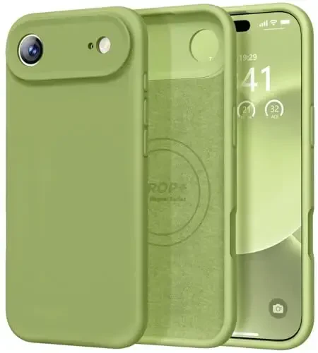 Vooii Magnetic for iPhone Air Case, Compatible with Magsafe (Premium Liquid Silicone) (Integrated Camera Control Button) Anti-Scratch Microfiber Lining for iPhone 17 Air 6.5 inch, Cedar Green - 1