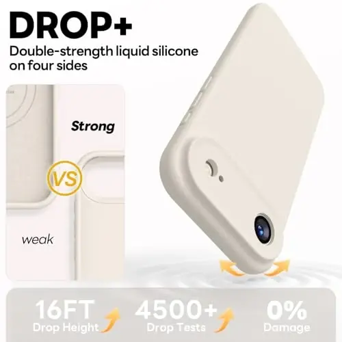 Vooii Magnetic for iPhone Air Case, Compatible with Magsafe (Premium Liquid Silicone) (Integrated Camera Control Button) Anti-Scratch Microfiber Lining for iPhone 17 Air 6.5 inch, Stone - 4